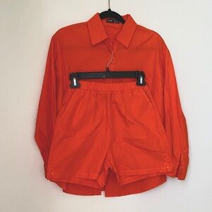 SHEIN Orange Shirt and Shorts Set